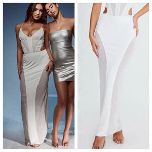 Mistress Rocks Ivory Panelled Maxi Skirt 33800